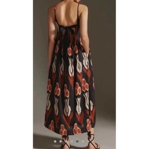 Anthropologie Dress Women's  XL Nikki Black Brown Strappy Boho Artsy